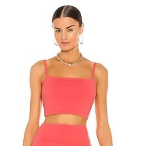 Susana Monaco String Crop Top in Fire Coral